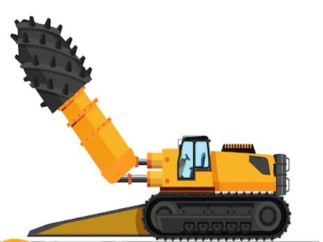 Road milling machine illustration